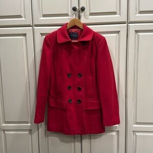 Banana Republic red wool coat size 10